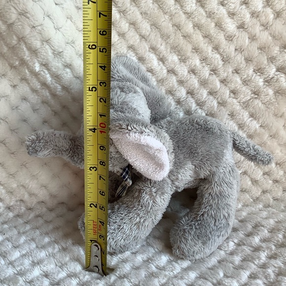 Super Cute Grey Plush Elephant with Plaid Biw Stuffed Animal Toy 🐘 - Picture 10 of 10